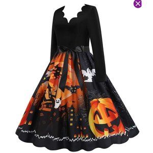 HALLOWEEN Pumpkin A Line Dress Sz XXL NEW